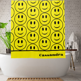 Cortina Para Box Sorriso de Rosto Feliz Amarelo