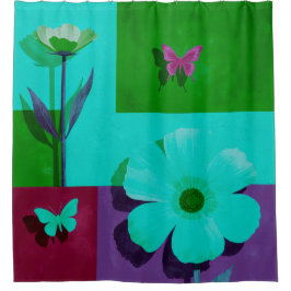 Cortina Para Box Spring Butterfly Garden Shower Curtain