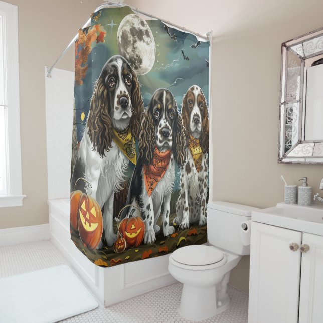 Cortina Para Box Springer Spaniel Halloween Spooky (In Situ)