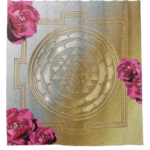 Cortina Para Box Sri Yantra e o perfume dos rosas II - chá lacóni