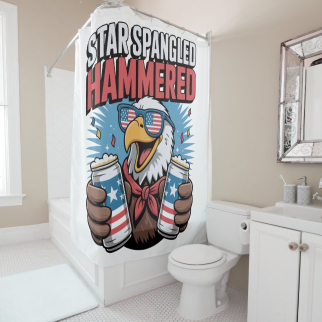 Cortina Para Box Star Spanged Hammered Funny USA Party Eagle (In Situ)