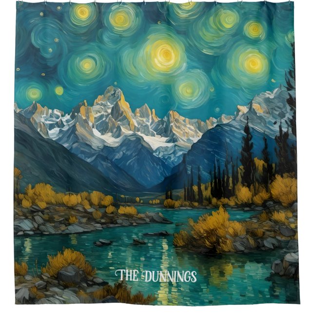 Cortina Para Box Starry Night nas Montanhas Rochosas (Frente)