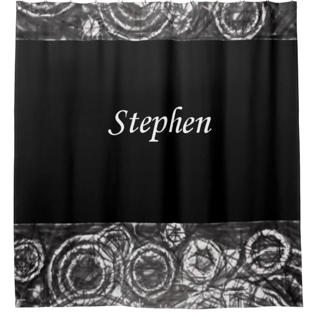 Cortina Para Box Stephen Black White showcortain (Frente)
