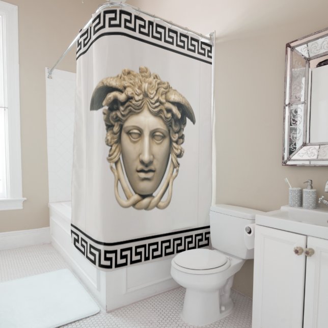 Cortina Para Box Stone Beige Medusa - Designer-Chave Grego (In Situ)