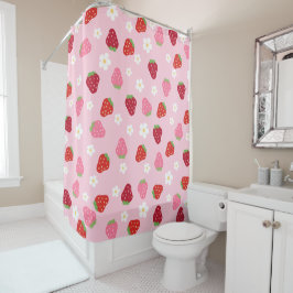 Cortina Para Box Strawberries & Daisies Shower Curtain