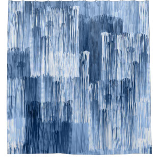 Cortina Para Box Stripes de Cor da Água Azul: Padrão Geométrico