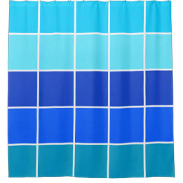 Cortina Para Box Stripes de Gradiente em Praças Azuis