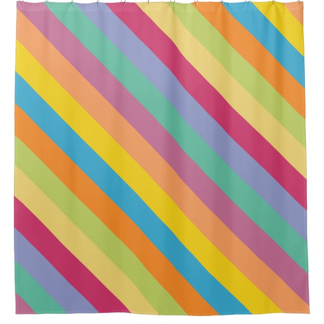 Cortina Para Box Stripes Diagonais do Springtime Livres (Frente)