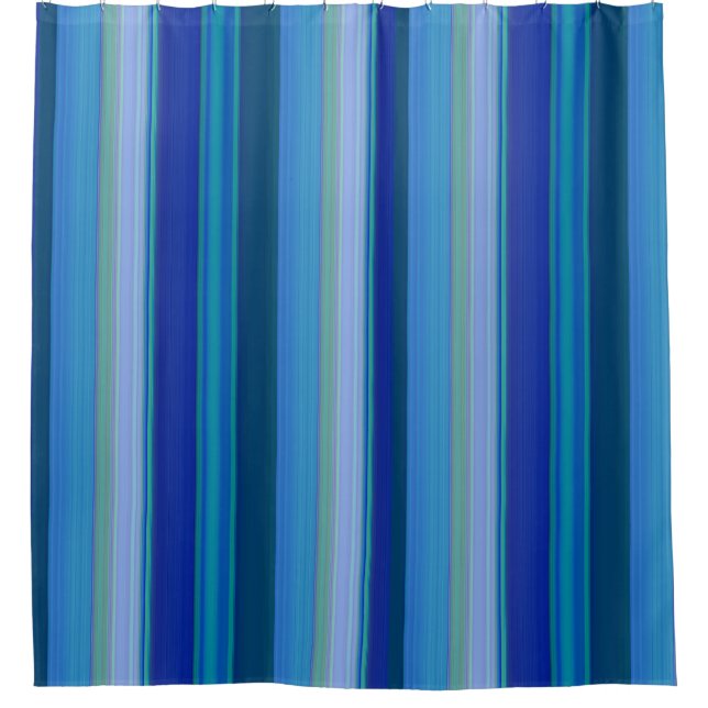 Cortina Para Box  Stripes in Shades of Blue (Frente)