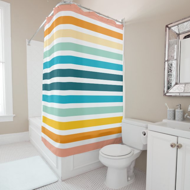 Cortina Para Box Stripes Verticais Arco-Íris (In Situ)