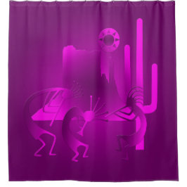 Cortina Para Box Sudoeste Kokopelli em Roxo