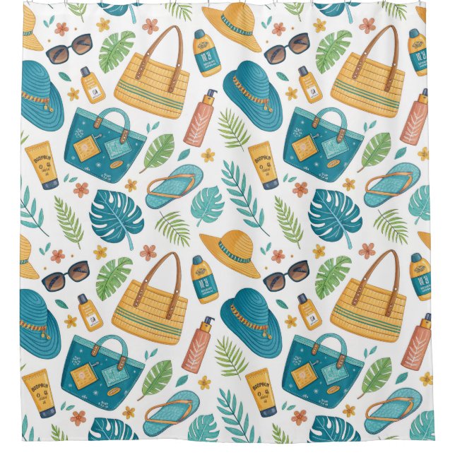 Cortina Para Box Summer Beach Essentials Pattern (1) (Frente)
