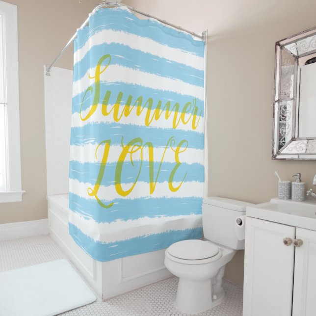 Cortina Para Box Summer Love Sky Blue Stripes (In Situ)