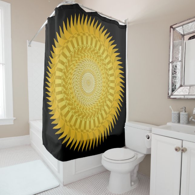 Cortina Para Box Sun Mandala em amarelo (In Situ)