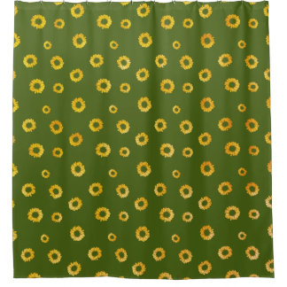 Cortina Para Box Sunflower Pattern Shower Curtain