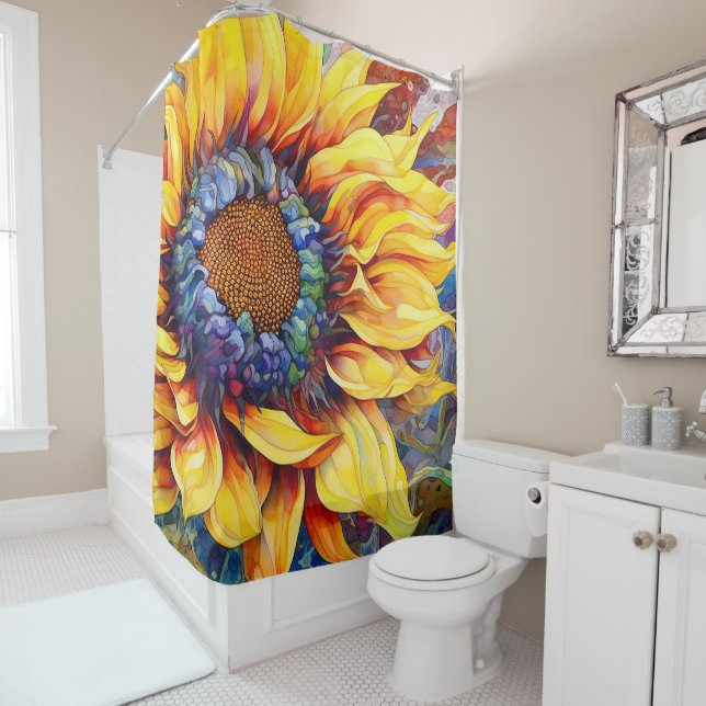 Cortina Para Box Sunflower Power — pintura aquosa (In Situ)