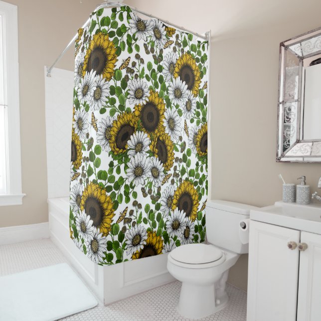 Cortina Para Box Sunflowers and daisies, summer garden 3 (In Situ)