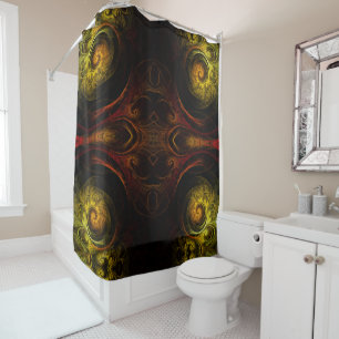 Cortina Para Box Sunrise Floral Red Abstrato Art