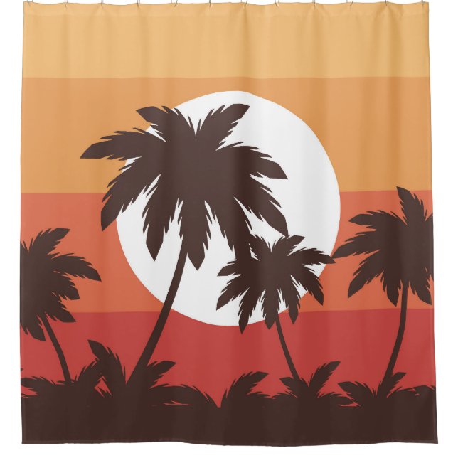 Cortina Para Box Sunset Tropical Palm Beach (Frente)