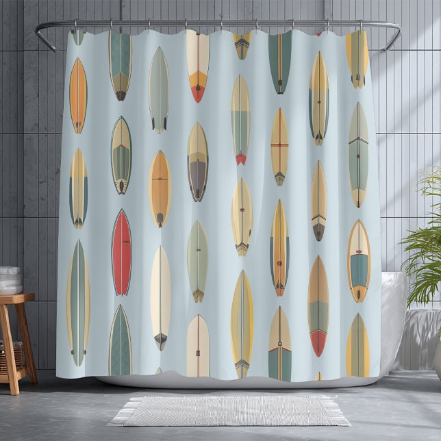 Cortina Para Box Surf Life | Retro Coastal Blue Surfboard Print (Criador carregado)