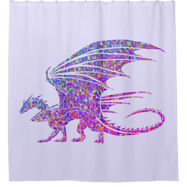 Cortina Para Box Surpreendente Dragão Mosaico (Frente)