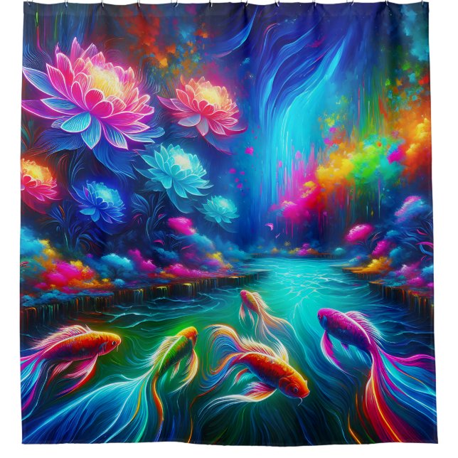 Cortina Para Box "Surreal River Dreamscape - Vibrant Nature Art" (Frente)