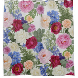 Cortina Para Box Tapeçaria Floral Romântica Clássica