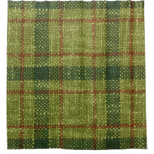 Cortina Para Box Tartan de Natal vermelho e verde.