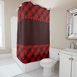 Cortina Para Box Tartan vermelho-marrom xadrez sem costura abstrato