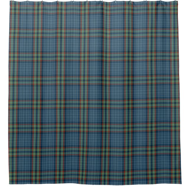 Cortina Para Box Tartan Xadrez de Tartan azul Turquesa Kilt escocês (Frente)