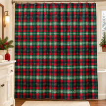 Tartan Xadrez Vermelho Verde Natal Flocos de Neve