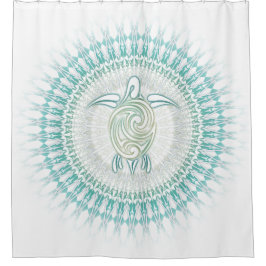 Cortina Para Box Tartaruga Verde Turquesa Mandala