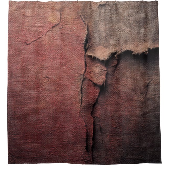 Cortina Para Box Tattered Canvas Abstract in Rust and Earth (Frente)