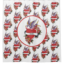 Cortina Para Box Tatuagem Personalizada Ama Aves Salão Cardíaco