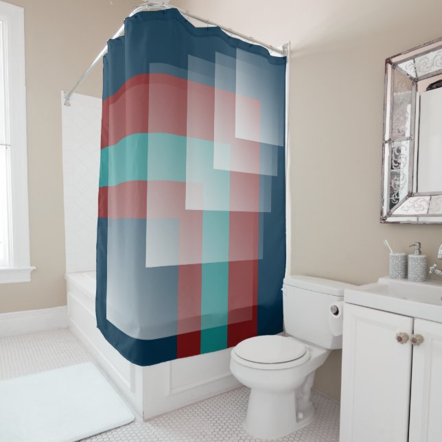 Cortina Para Box Teal burgundy azul (In Situ)