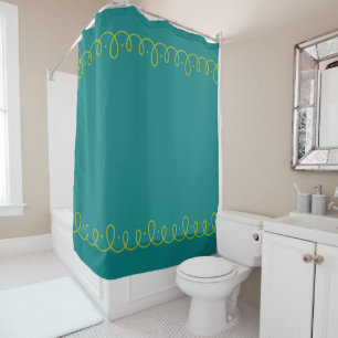 Cortina Para Box Teal e Verde limão