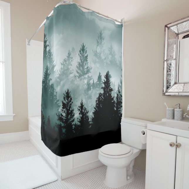 Cortina Para Box Teal Green Forest Dream #1 #wall #art (In Situ)