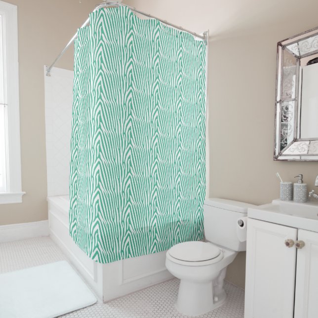 CORTINA PARA BOX TEAL ZEBRA STRIPE (In Situ)