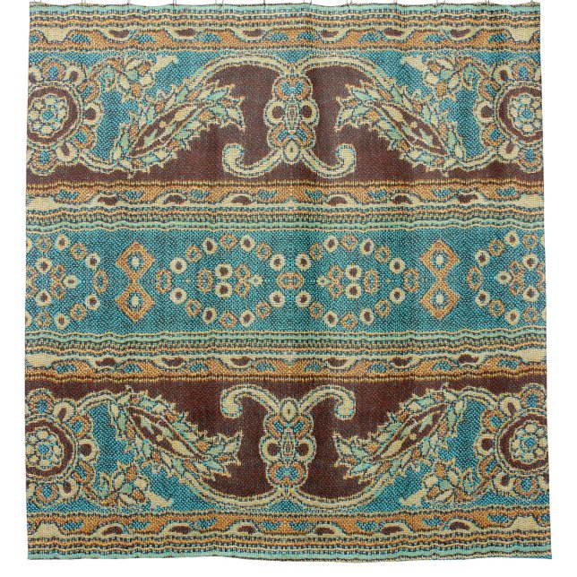 Cortina Para Box Tecido Árabe Paisley Oriental Design (Frente)