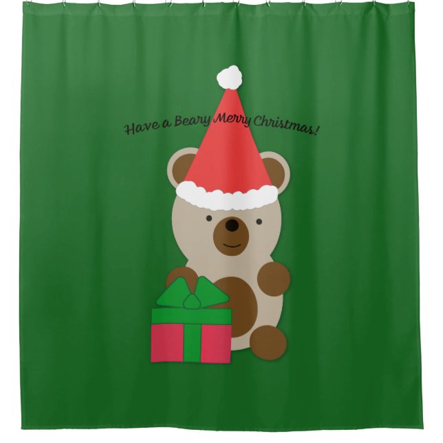 Cortina Para Box Tenha um Urso de Natal Feliz (Frente)