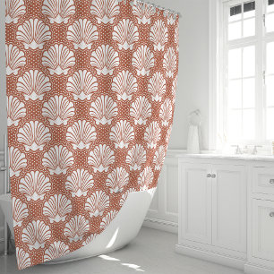 Cortina Para Box Terracotta e White Seashell Coastal