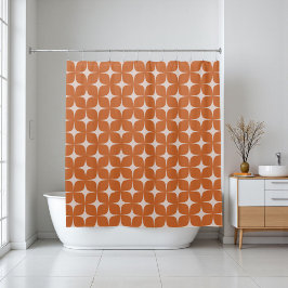 Cortina Para Box Terracotta Meio século Modern Boho Geométrico