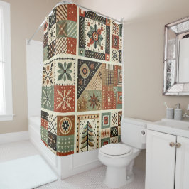 Cortina Para Box Terracotta Patchwork Quilt Rustic Retro Floral