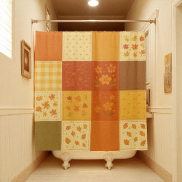 Cortina Para Box Terracotta Yellow Patchwork Quilt Rustic Farmhouse