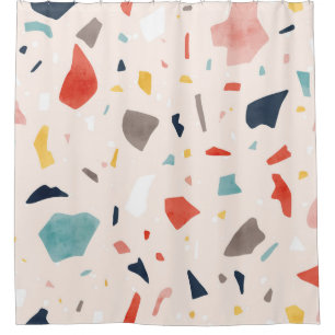 Cortina Para Box Terrazzo colorido: fragmentos de rocha sem costura