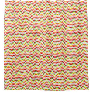 Cortina Para Box Teste padrão colorido de Chevron do ziguezague