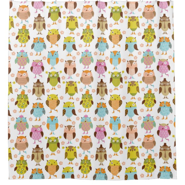 Cortina Para Box teste padrão com pássaros (Frente)