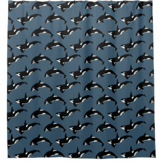 Cortina Para Box Teste padrão da orca: Azul escuro