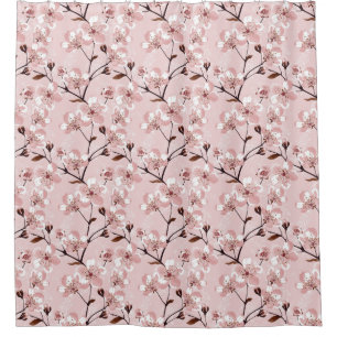 Cortina Para Box Teste padrão de flores da flor de cerejeira
