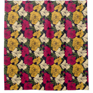 Cortina Para Box Teste padrão floral elegante